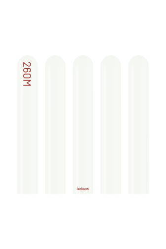 260K Kalisan Standard White Latex Balloons 50ct
