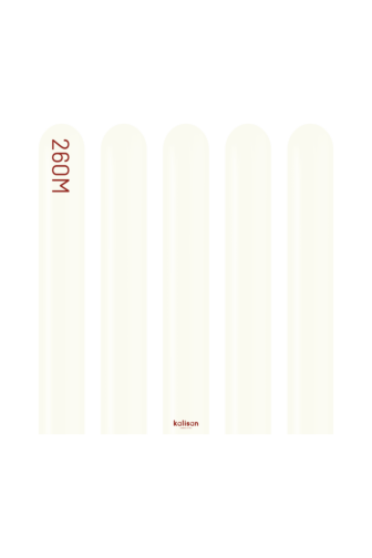 260K Kalisan Retro White Latex Balloons 50ct