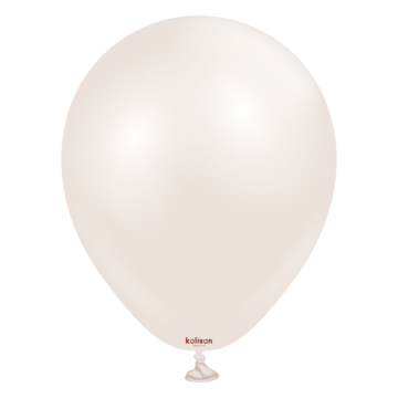 5 inch Kalisan Latex Balloons Aura Ivory White 50ct