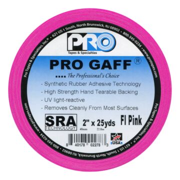 Pro Gaff 2" x 25 yd Fluorescent Pink Gaffer's Tape