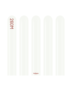 260K Kalisan Standard White Latex Balloons 50ct